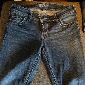 Silver Dark Wash Boot Cut Jeans